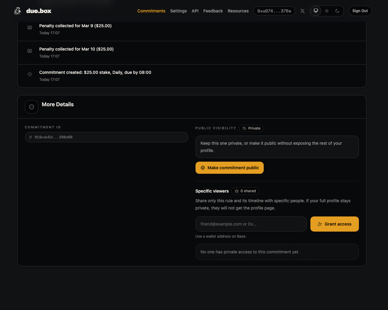 Share one commitment without exposing the rest of your profile